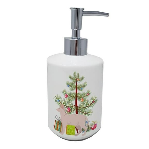 Carolines Treasures CK4724SOAP 7 x 3.5 in. Unisex Sphynx Cat Merry Christmas Ceramic Soap Dispenser