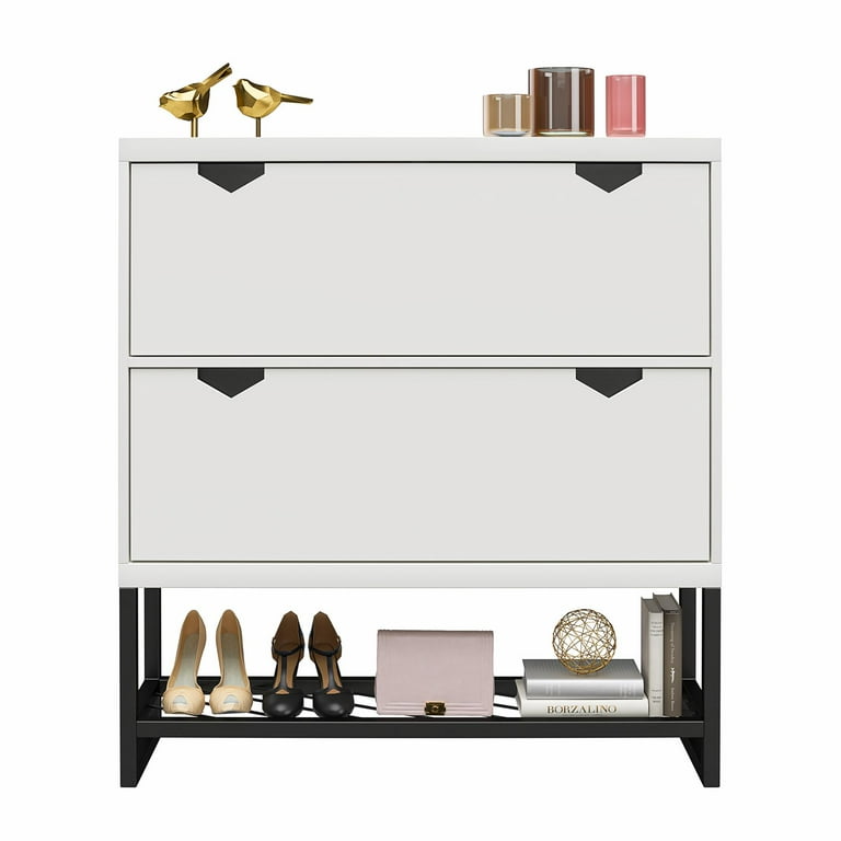 Brielle White Entryway Shoe Storage