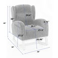 thumbnail image 4 of S-HOME Teddy Fabric Rocking Chair With Eucalyptus Legs, 38 Inches Deep, Ergonomic Backrest for Living Room, 4 of 11