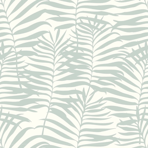 SimurgWallArts - Tropical Palm Leaf Peel and Stick Vinyl Wallpaper, Light Green Accent Wall - 19x118 in, 15.57 Sq. ft.