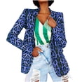 thumbnail image 1 of Heliisoer Manteau Mode Décontracté pour Femmes à Manches Longues, Imprimé Léopard, Col Rabattu, 1 of 6
