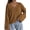 Brown, variant on DOKOTOO Sweaters for Women V Neck Long Sleeve Crochet Knit Pullover Lightweight Sweater Drop Shoulder Casual Fall Winter Tops S-2XL