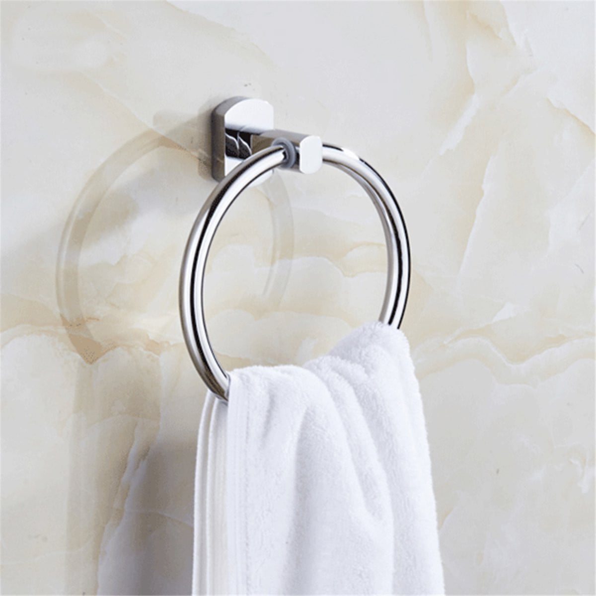 Towel Rings for Bathrooms Wall Mounted Hand Towel Ring Contemporary Style Stainless Steel Chrome Bath Accessories Silver