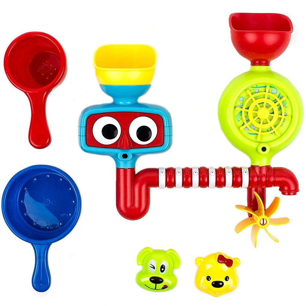 Toysery Baby Bath Toys Fill, Flow, Spin Bath Toys Set Waterfall