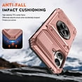 thumbnail image 5 of ELEHOLD for iPhone 17 Rugged Hard Case with Metal Ring Holder Kickstand Work with Magnetic Car Mount Hidden Card Slot Pocket Shockproof Protective Cover,Rosegold, 5 of 7