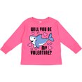 thumbnail image 3 of Inktastic Will You Be My Valentine with Cute Shark and Hearts Boys or Girls Long Sleeve Toddler T-Shirt, 3 of 5