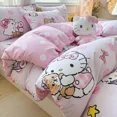 thumbnail image 5 of Sanrio Hello Kitty Kuromi Cinnamoroll My melody nueva funda de edredón de algodón con estampado de dibujos animados bonitos y sencillos juego de sábanas de tres piezas, 5 of 5
