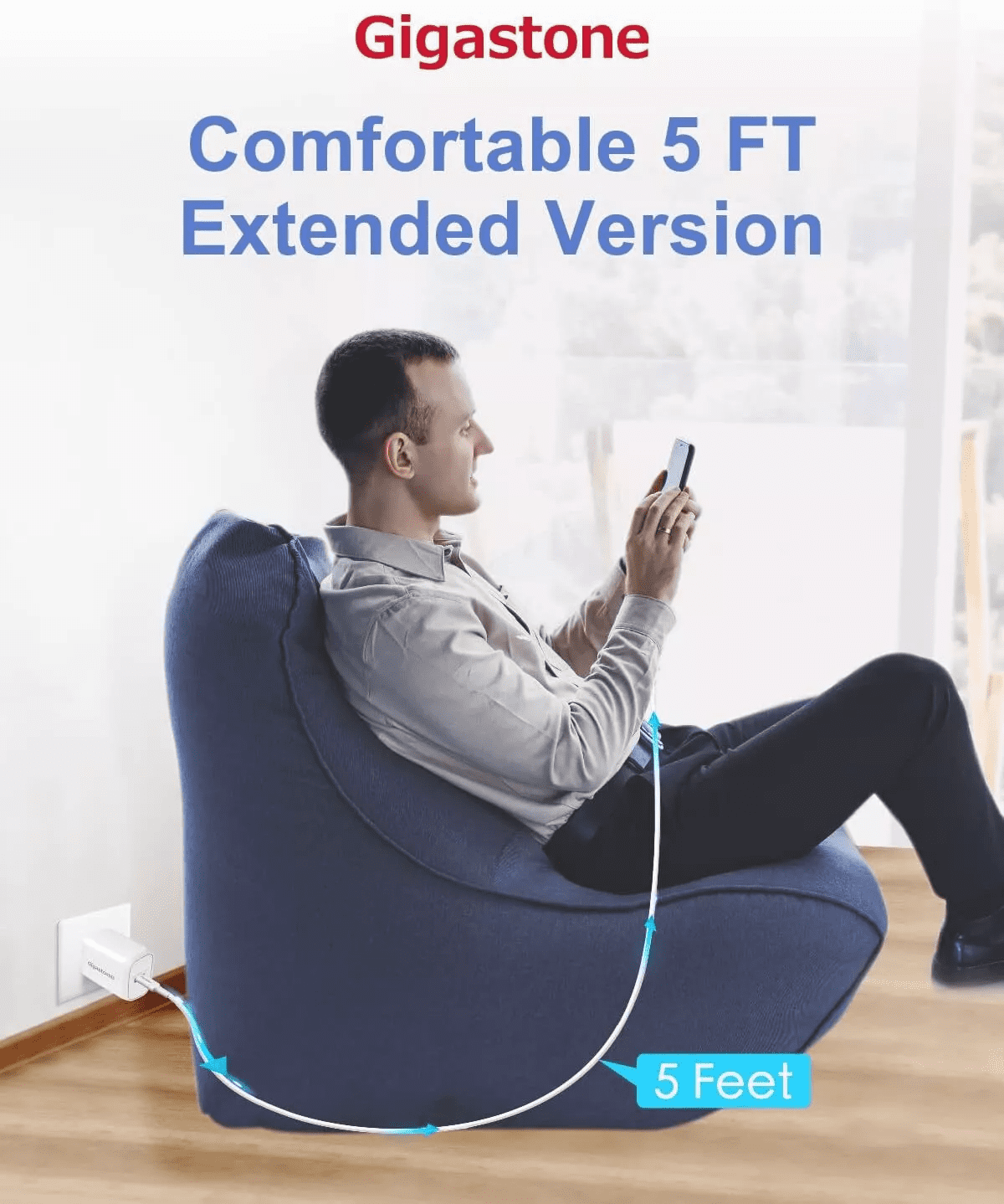 Gigastone iPhone Charger Fast Charging, 4-Pack【Apple MFi Certified】 20W USB C Charger + 5FT USB-C to Lightning Cable, Fast Charger, Compatible with iPhone series - PD-6201W+CL-7600-4-B