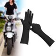 thumbnail image 1 of Guantes de protección solar para mujeres Guantes del bloqueador solar Elástico transpirable Fina completa Guantes de verano para conducir el ciclismo Negro, 1 of 8