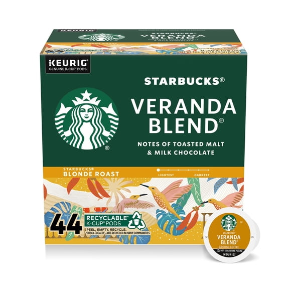 Starbucks Veranda Blend Blonde Roast K-Cup Coffee Pods 44 ct - Pack of 1