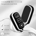 thumbnail image 3 of Key Fob Cover Compatible with Toyota Camry 2002-2006 4 Button Keychain Case Holder Protector,Silver Black, 3 of 6