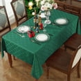 thumbnail image 5 of SASTYBALE Professional Machine Washable 60" x 120" Jacquard Tablecloths with Flower Pattern, Green, 5 of 7