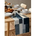 thumbnail image 6 of Boanket Vintage Oil Painting Table Runner - 70 Inch Long, Kitchen Dining Table Runner Dresser Scarves, Farmhhouse Blue Black Beige Ombre Farmhouse Decor for Coffee Tables Wedding Party Banquet, 6 of 8
