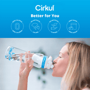 Cirkul 22 oz Plastic Water Bottle Starter Kit with Blue Lid and 2 Flavor Cartridges (Fruit Punch & Mixed Berry)