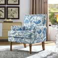 thumbnail image 1 of Silla de acento, Sillón floral, Decoración de cabeza de uñas, Rojo y blanco, Patas de madera maciza, Muebles de granja, 1 of 5