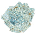 thumbnail image 1 of 200 piezas bolsa de organza con cierre de cordón estampado de rosas 6,3x4,3 pulgadas bolsas de malla para regalos bolsa de malla de joyería de organza azul, 1 of 5