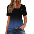 thumbnail image 2 of mfyjkho Tops Y Blusas Para Mujer, Camisa Informal De Manga Corta Con Cuello En V Y Botones Estampados Para Mujer. Tops De Gimnasio Para Mujer Xxl, 2 of 5