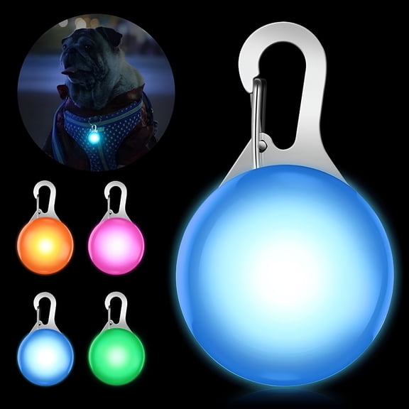 BESTSKY LED Dog Collar Light, 4pcs Dog Lights for Night Walking Camping Clip-on LED Dog Tag Light for Dog Collar
