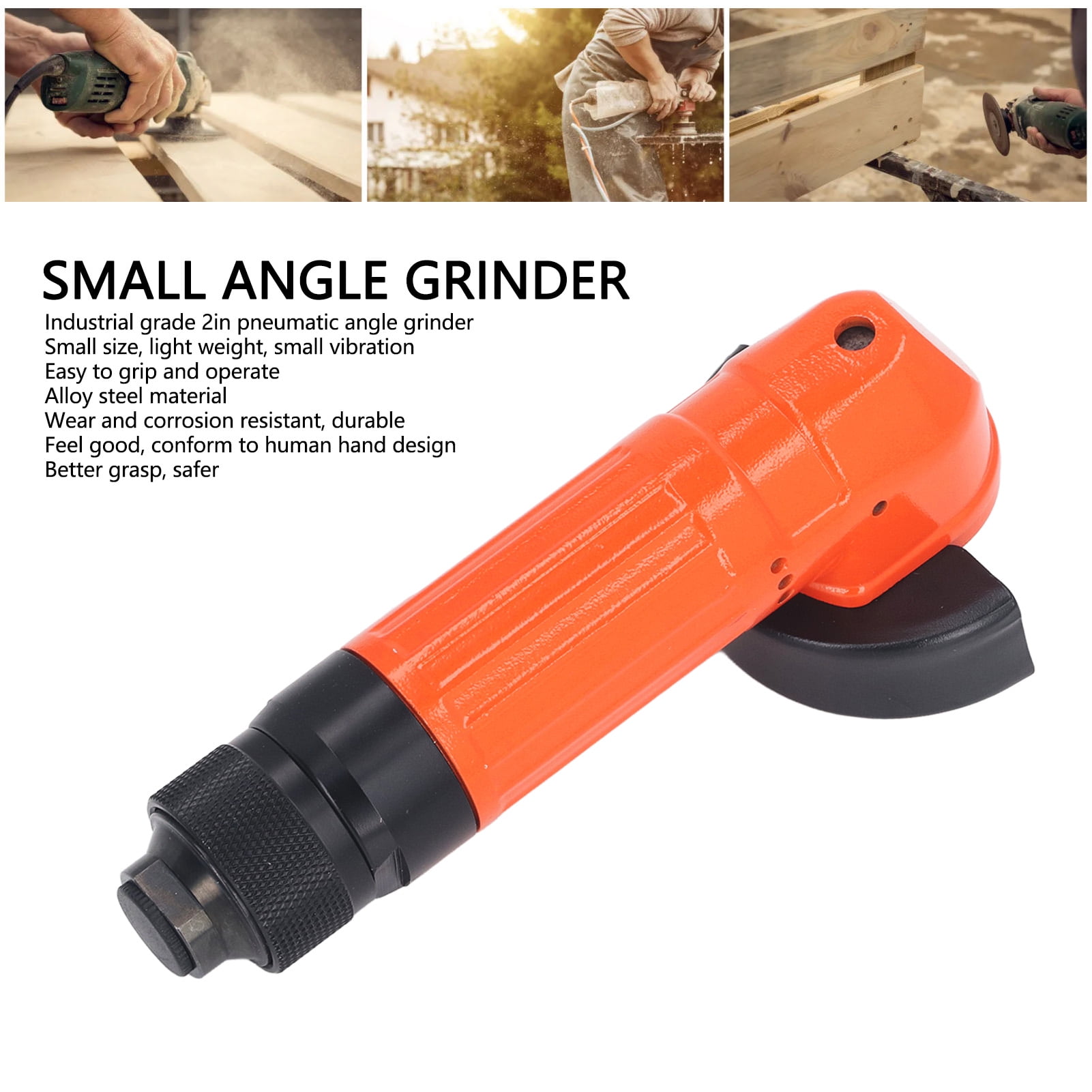 Riousery 2-Inch Air Angle Grinder Tool, Pneumatic Polisher and Grinding Machine for Metalworking, Deburring, Chamfering, and Polishing, Cordless Compact Design, 15000 RPM (2 Inches / 5.08 cm)