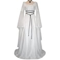 thumbnail image 3 of MesaSe Robe Maxi Médiévale Vintage pour Femmes, Robe Gothique à Lacets, Taille Mi-Haute, Col Rond, Manches Longues, 3 of 5