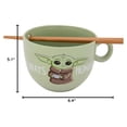 thumbnail image 6 of Star Wars 860921 Star Wars The Mandalorian Grogu Always Hungry Ramen Bowl with Chopsticks, Green, 6 of 7