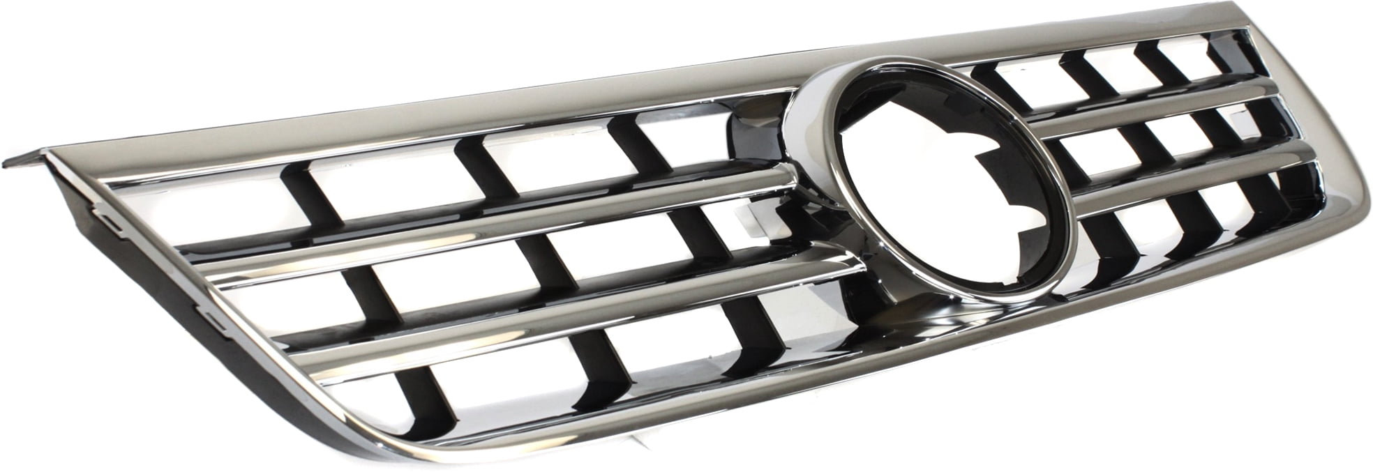 Grille Assembly Compatible With 2004-2007 Volkswagen Touareg Chrome Shell with Textured Black Insert