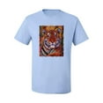 thumbnail image 2 of Wild Bobby, Colorful Painted Tiger, Animal Lover, Men Graphic Tees, Light Blue, Large, 2 of 3