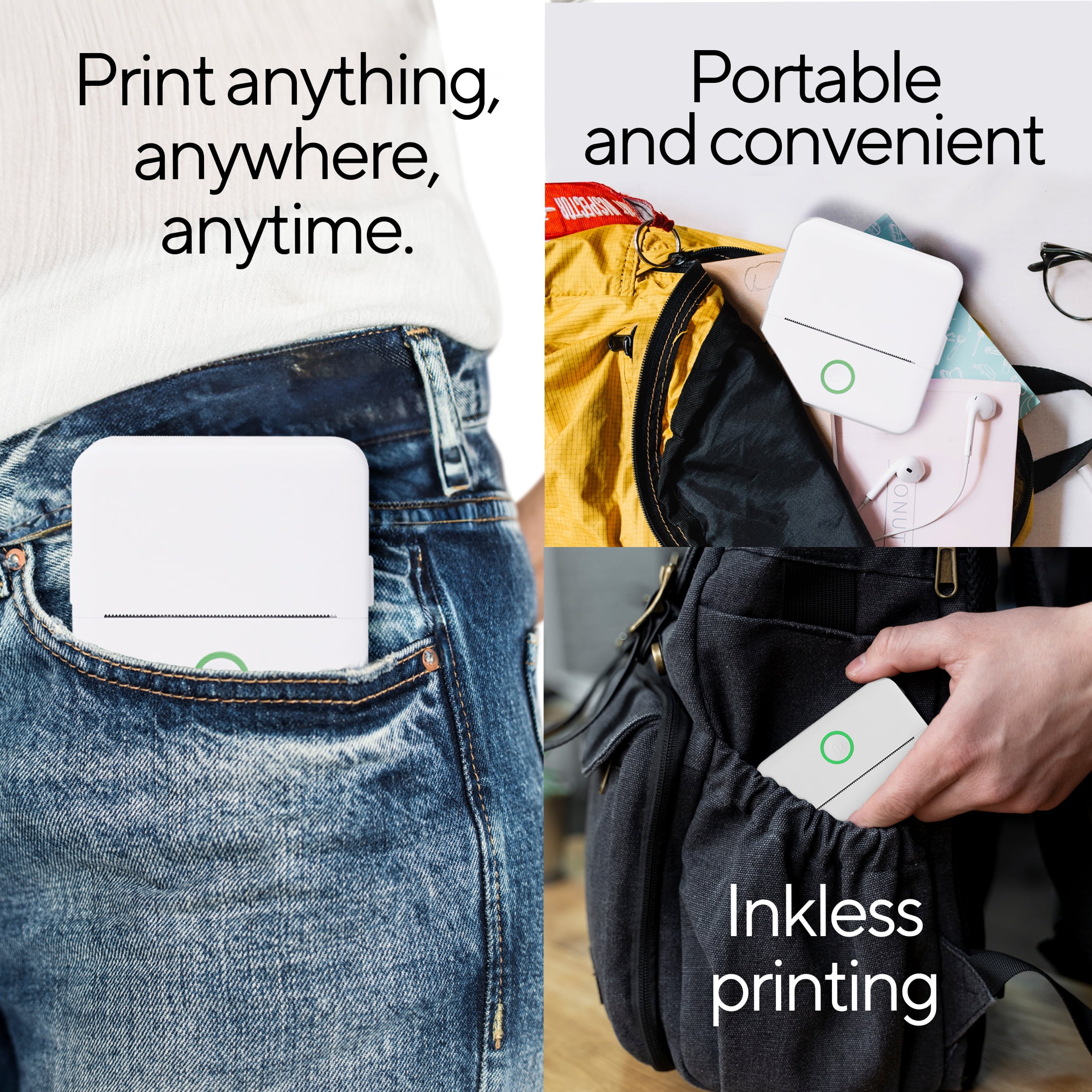 Core Innovations CTP500 Wireless Mini Portable Inkless Thermal Printer & Label Maker + Paper, Android & iOS (White)
