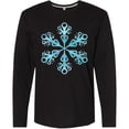 thumbnail image 3 of Inktastic Icy Blue Winter Snowflake Long Sleeve T-Shirt, 3 of 5