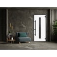 thumbnail image 3 of Front Exterior Prehung Steel Door / Ronex 1055 Teak / Entry Metal Modern Painted W36" x H80" Left hand Inswing, 3 of 6