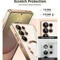 thumbnail image 3 of Dteck Magnetic Case Compatible with Samsung Galaxy S25,Compatible with MagSafe Full Camera Protection Screen Protector Shockproof Plating TPU Clear Phone Cover for Galaxy S25 ,Gold, 3 of 8