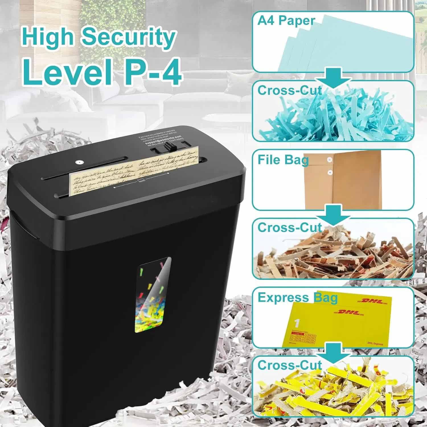 Paper Shredder, 10 Sheet Cross Cut with Basket 3 Mode Design for Shreds CD and Credit Card