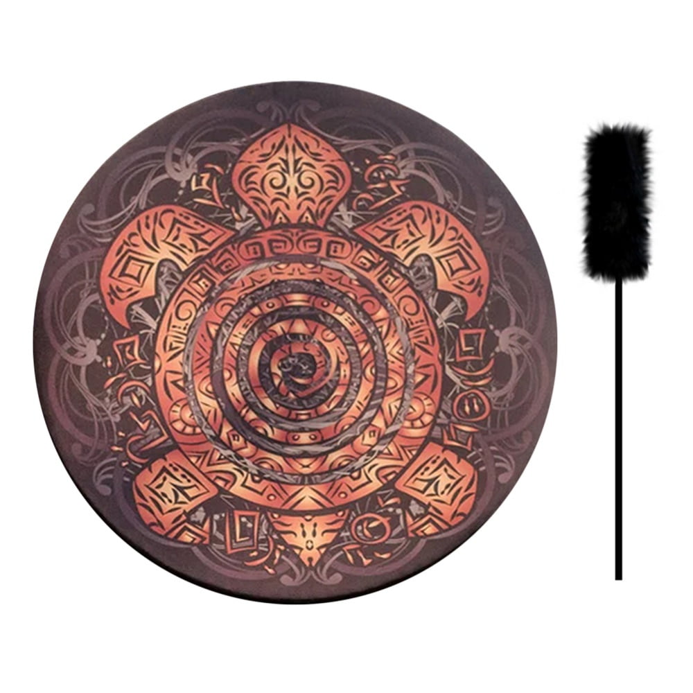 Shaman Vegan "Totem Turtle Drum", deep bass sound, tunable membrane, sound healing tool, native frame drum 10", light hand drum
