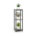 thumbnail image 2 of Metal Plant Stand 3-Tier, Corner Plant Shelf with Anti-Tip Device, Indoor Outdoor Display Rack for Books, Flowers, Home Decor - Gray & Black, 36" Tall, 2 of 9