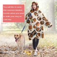 thumbnail image 4 of Beige Footballs and Numbers Pattern Wearable Oversized Blanket,Wearable Blanket Hoodie for Adults,Cozy Hooded Blankets with Super Pockets,Super Warm Fuzzy Pullover for Women & Men, 4 of 6