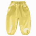 thumbnail image 5 of kpoplk Boys Cargo Pants Cotton Casual Pants Elastic Waist Hiking School Uniform Sweatpants Joggers(Yellow,1-2 Y), 5 of 9