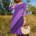 thumbnail image 4 of Abstract Vector Purple Vertical Stripes Dress Summer Dresses Woman Street Style Big Size Casual Dress, 4 of 9