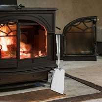 OFFIGAM Fire Pit Accessories Fireplace Shovel Silver Stainless Steel 1Set For Coal Handling