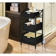 thumbnail image 3 of Sorbus Storage Box Woven Basket Bin Container Tote Cube Organizer Set Stackable Storage Basket Woven Strap Shelf Organizer Built-In Carry Handles (Black), 3 of 7