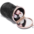 thumbnail image 3 of PIKADINGNIS Genuine Leather Clutch Cosmetic Bag for Women Lipstick Case Holder with Mirror Kiss Lock Makeup Purse Coin Pouch, 3 of 6