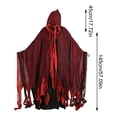 thumbnail image 2 of Adult Hooded Cloak Costume with Tattered Hem, Unisex Black Cape Robe for Halloween Haunted House Party, Cosplay & Themed Events, 2 of 7