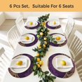 thumbnail image 5 of Purple Boho Floral Round 13 Inch Placemats Set of 8, Vintage Ethnic Tribal Abstract Art HeatResistant Non Slip Place Mats for Dining Table, Wipeable Braided Kitchen Table Mats for Housewarming, 5 of 9