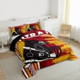 thumbnail image 3 of Homewish Kids Rugby Helemt Bedding Comforter Set,Football City Twin Comforter Sets,Orange Red Black Bedding Set For Boys Teens,Super Cozy Room Decor Reversible,2pcs, 3 of 8