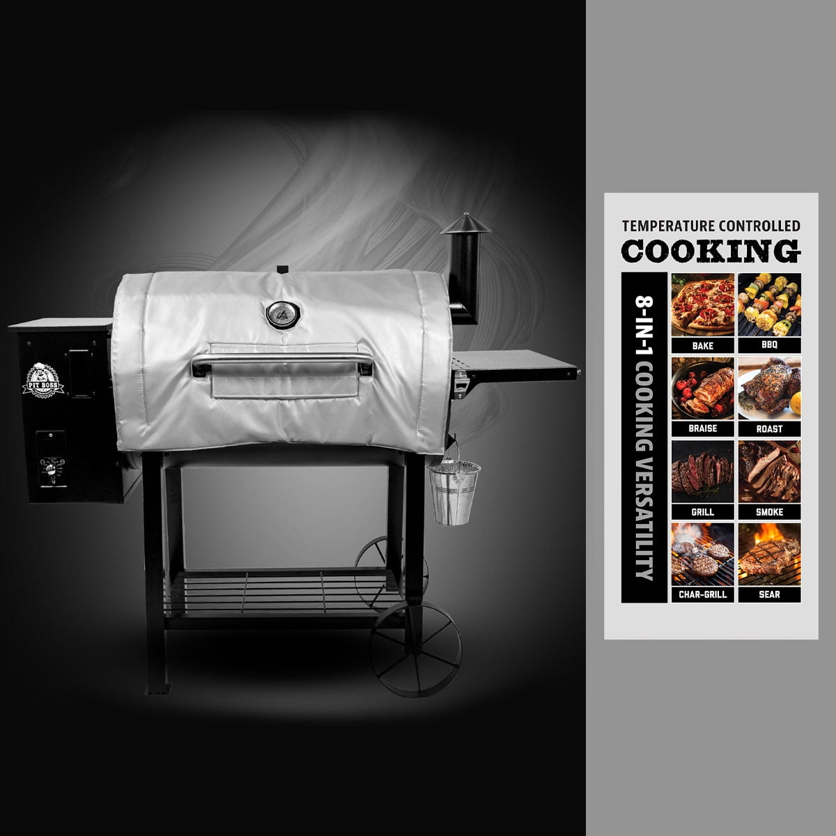 Pit Boss Insulated Blanket for 1000 and 1100 Series Pellet Grills, Gray  Fiberglass Heat Blanket - Walmart.com