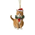 thumbnail image 3 of 2Pcs Christmas Cat Ornament,Animal Cute Cat 2D Flat Acrylic Christmas Tree Ornaments with Rope,Cute Cat Christmas Hanging Pendant,Cat Lovers Gift for Car Home Holiday Christmas Party Decor,B*2, 3 of 5