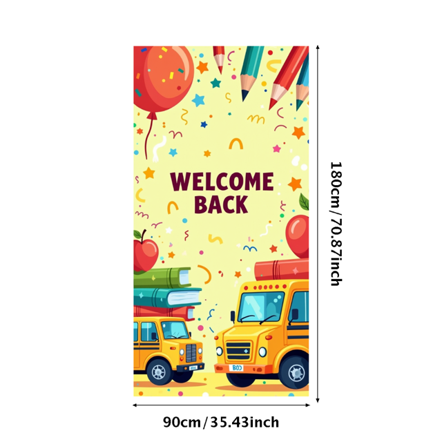 Space Theme Welcome Back Banner School Backpack and Planets Colorful Backdrop Classroom Decorations Outer Space Party Supplies Photography Props