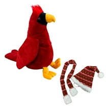 Chloe The Cardinal 16 Inch Plush Toy with Festive Knit Hat & Scarf Combo Soft Stuffed Animal for Holidays, and Bird Lovers