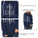 thumbnail image 5 of Sudadera con capucha y estampado de letras para mujer, transpirable, de manga larga, con cordón ajustable, en azul oscuro, talla XL, 5 of 5
