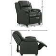 thumbnail image 2 of Costway PU Leather Kids Recliner with Armrest & Headrest Lounge Black, 2 of 10