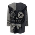 thumbnail image 5 of Halloween Shirts Women Plus Size Funny 3/4 Sleeve Tops Spooky Black Cat Printed Pullover Horror Round Neck T Shirts Holiday Three Quarter Length Blouses, S, 5 of 5